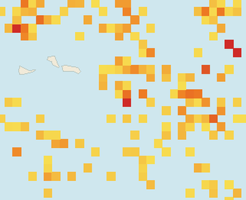 Satellite floating-algae map near Grand Turk, Aug 2026 (opens full map image in a new tab)