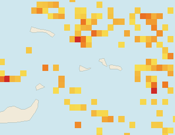 Satellite floating-algae map near Providenciales, Aug 2026 (opens full map image in a new tab)