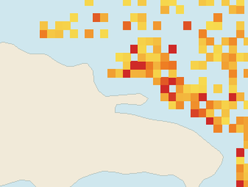 Satellite floating-algae map near Las Terrenas, Aug 2026 (opens full map image in a new tab)