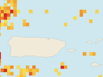 Satellite floating-algae map near San Juan and Isla Verde, Aug 2026 (opens full map image in a new tab)
