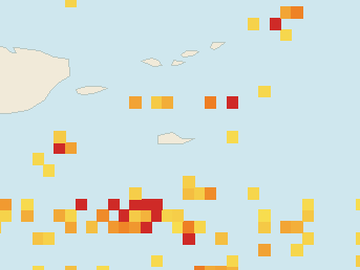 Satellite floating-algae map near St. Croix, Aug 2026 (opens full map image in a new tab)
