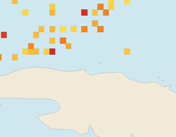 Satellite floating-algae map near Varadero, Aug 2026 (opens full map image in a new tab)