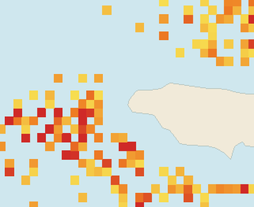 Satellite floating-algae map near Negril, Sep 2026 (opens full map image in a new tab)