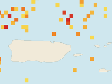 Satellite floating-algae map near San Juan and Isla Verde, Sep 2026 (opens full map image in a new tab)
