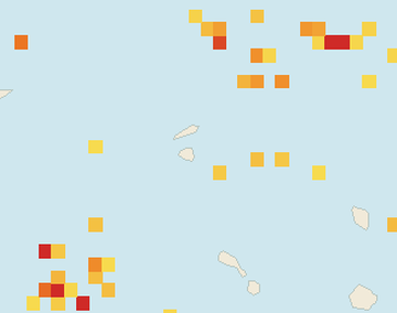 Satellite floating-algae map near St. Maarten, Sep 2026 (opens full map image in a new tab)